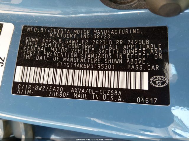 2024 TOYOTA CAMRY 4T1G11AK6RU195301 Photo 8