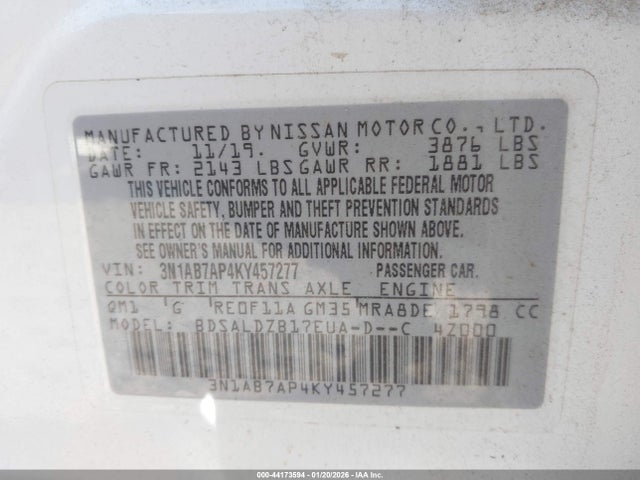 2019 NISSAN SENTRA 3N1AB7AP4KY457277 Photo 8