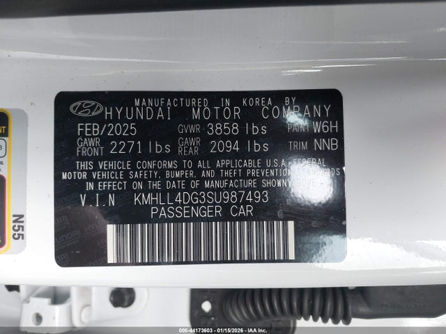 KMHLL4DG3SU987493 Hyundai ELANTRA SE
