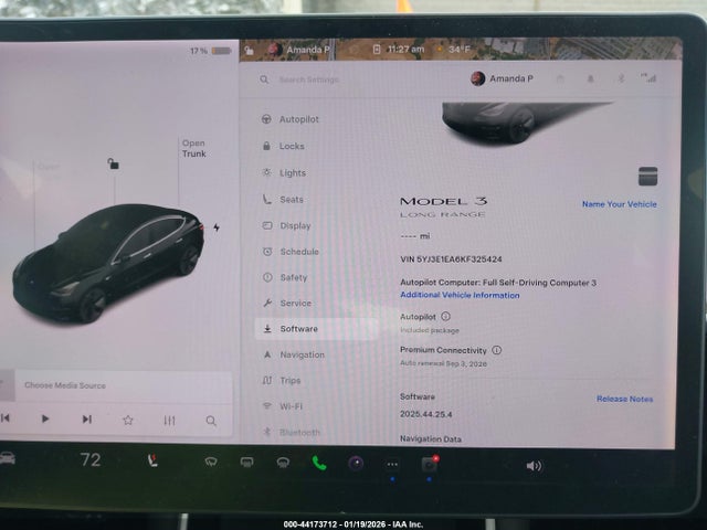 2019 Tesla Model 3 Long Range/mid Range/standard Range/standard Range Plus მანქანა იყიდება აუქციონზე, vin: 5YJ3E1EA6KF325424, აუქციონის ნომერი: 44173712