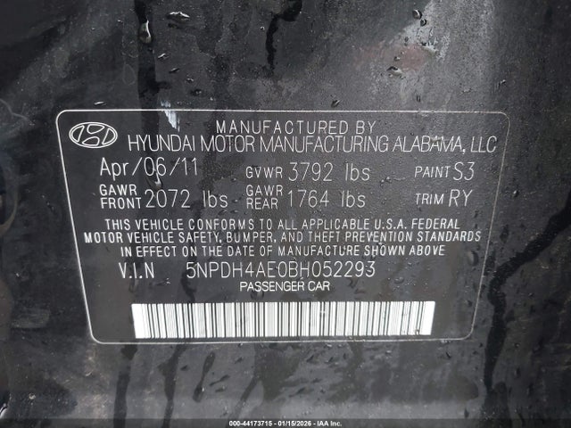 2011 HYUNDAI ELANTRA 5NPDH4AE0BH052293 Photo 8