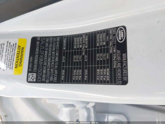 2021 LAND ROVER RANGE ROVER EVOQUE SALZL2FX9MH150543 Photo 8