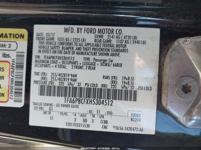 2017 FORD MUSTANG 1FA6P8CFXH5304512 Photo 8