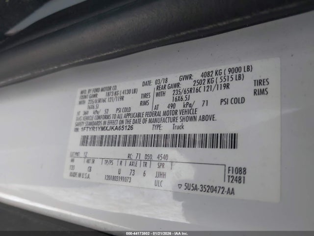 1FTYR1YMXJKA65126 Ford Transit-250