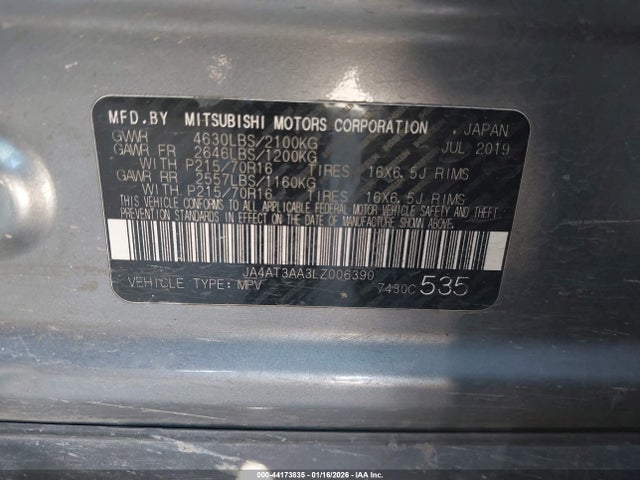 2020 MITSUBISHI ECLIPSE CROSS JA4AT3AA3LZ006390 Photo 8