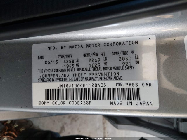 JM1GJ1U64E1128405 Mazda Mazda6 I Sport