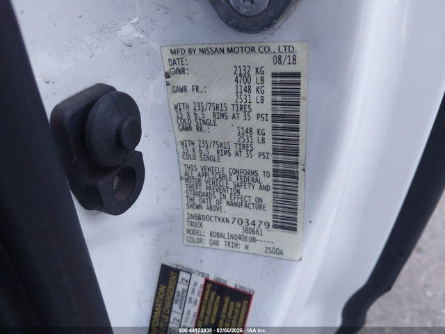 Nissan FRONTIER S 2019 1N6BD0CTXKN703479 Image 9