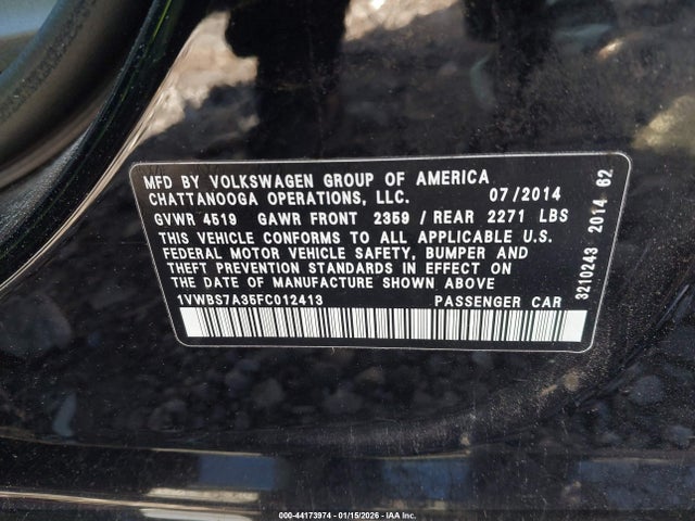 2015 VOLKSWAGEN PASSAT 1VWBS7A35FC012413 Photo 8