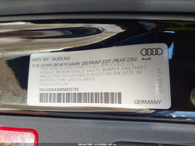 2019 AUDI A4 WAUGMAF4XKN002733 Photo 8