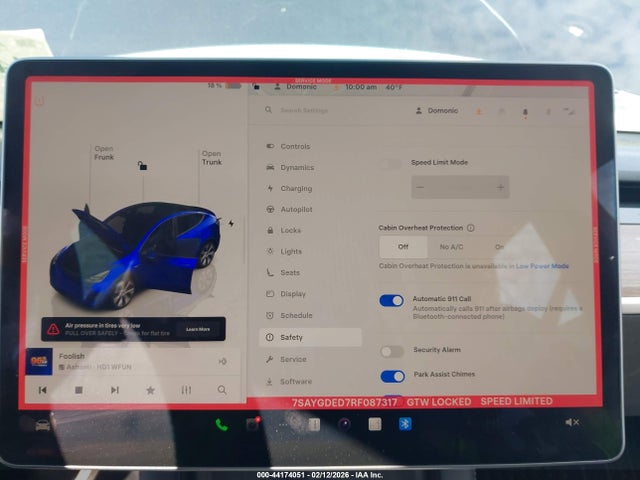 44174051 :رقم المزاد ، 7SAYGDED7RF087317 vin ، 2024 Tesla Model Y Rwd مزاد بيع