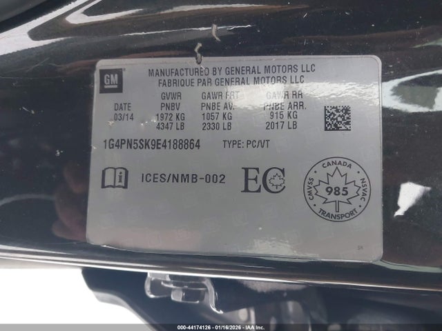 Auction sale of the 2014 Buick Verano, vin: 1G4PN5SK9E4188864, lot number: 44174126
