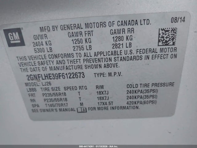 Chevrolet Equinox Ltz 2015 2GNFLHE39F6122673 Image 9