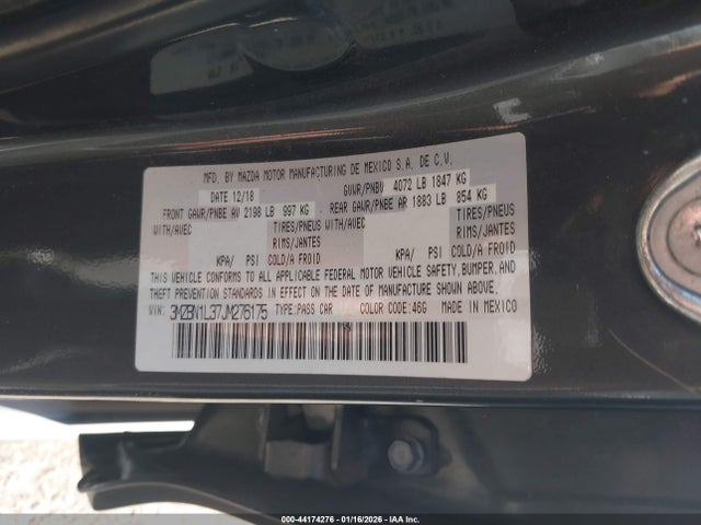 Aukcja sprzedaży 2018 Mazda Mazda3 Touring, vin: 3MZBN1L37JM276175, numer aukcji: 44174276