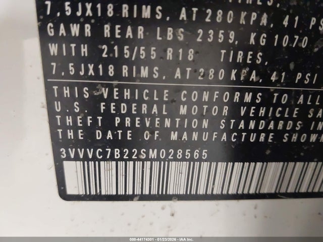 Продаж на аукціоні авто 2025 Volkswagen Taos 1.5t Se, vin: 3VVVC7B22SM028565, номер лоту: 44174301
