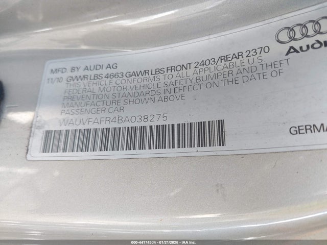 2011 AUDI A5 WAUVFAFR4BA038275 Photo 8