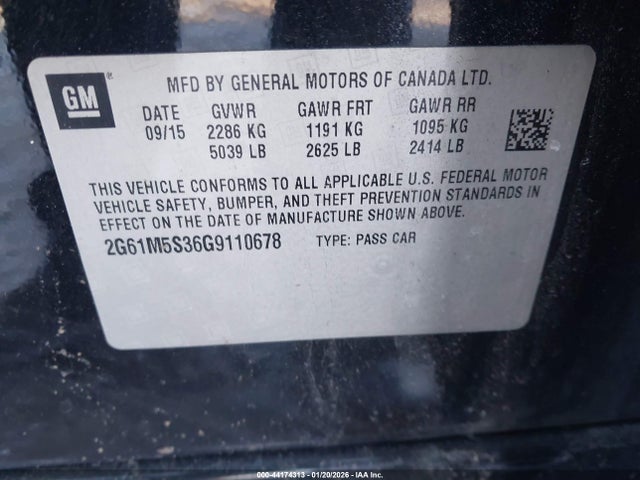 2016 CADILLAC XTS 2G61M5S36G9110678 Photo 8