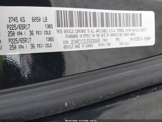 44174350 :رقم المزاد ، 2C4RC1CG1ER332605 vin ، 2014 Chrysler Town & Country Touring-l مزاد بيع
