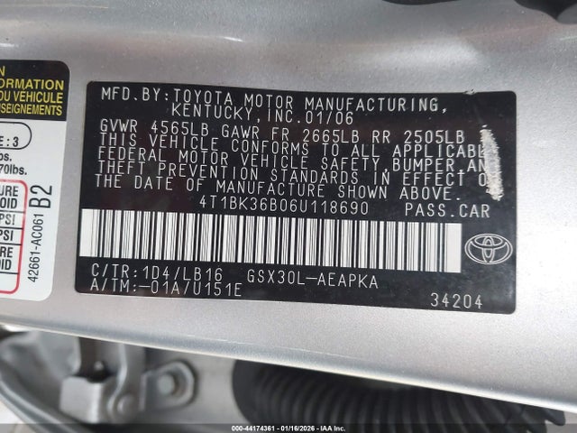 2006 TOYOTA AVALON 4T1BK36B06U118690 Photo 8