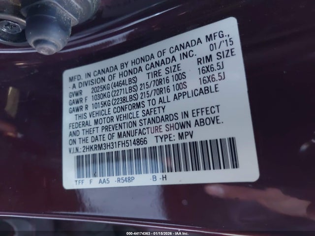 2HKRM3H31FH514866 Honda CR-V LX