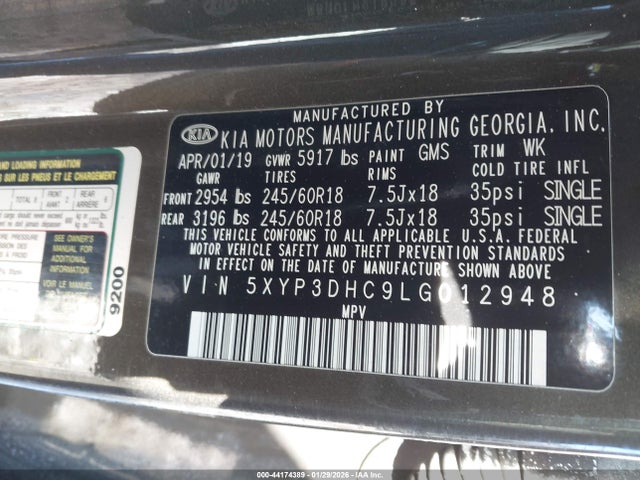 5XYP3DHC9LG012948 KIA Telluride Ex