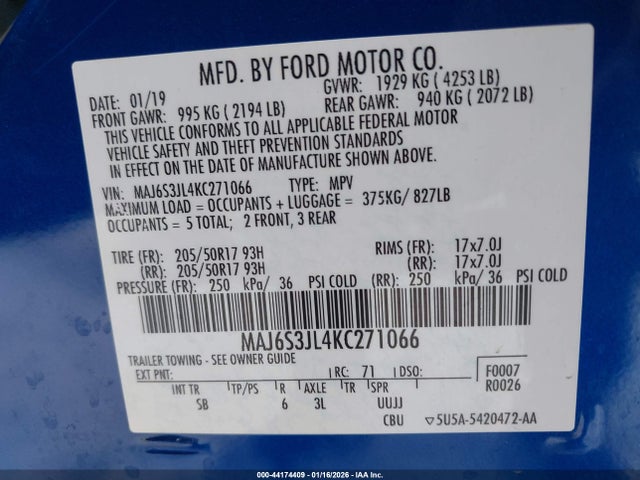 2019 FORD ECOSPORT MAJ6S3JL4KC271066 Photo 8