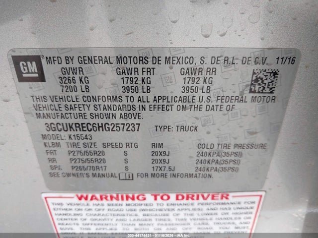 Chevrolet Silverado 1500 2lt 2017 3GCUKREC6HG257237 Image 9