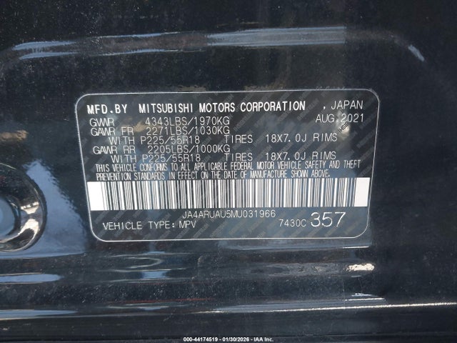 2021 MITSUBISHI OUTLANDER SPORT JA4ARUAU5MU031966 Photo 8