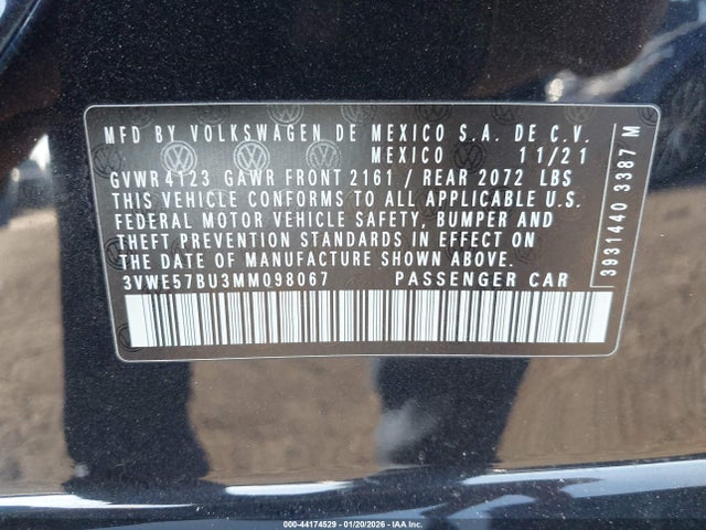 3VWE57BU3MM098067 Volkswagen Jetta 1.4t Sel