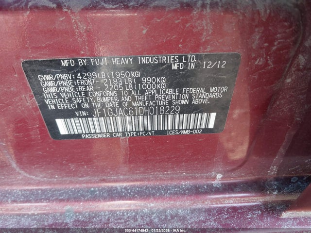 2013 SUBARU IMPREZA JF1GJAC61DH018229 Photo 8