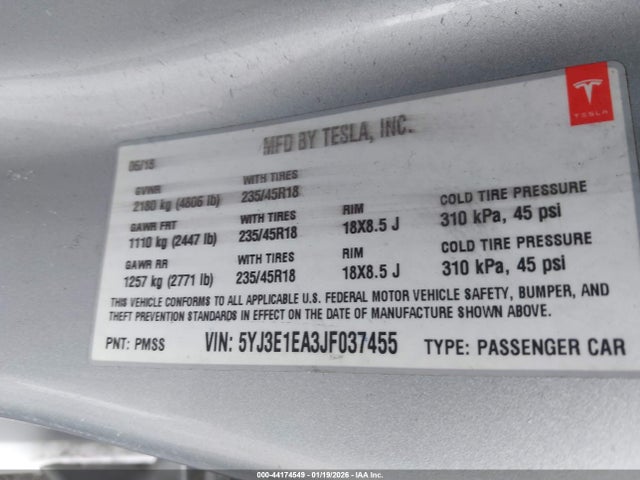 2018 TESLA MODEL 3 5YJ3E1EA3JF037455 Photo 8