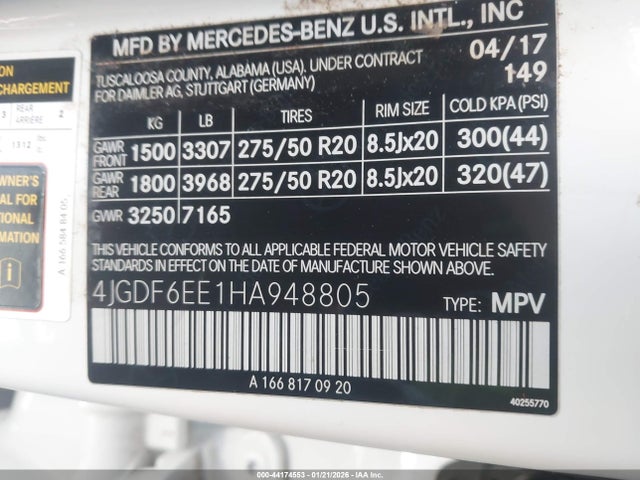2017 MERCEDES-BENZ GLS 450 4JGDF6EE1HA948805 Photo 8