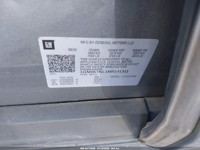 1GNSKTKL1MR141311 Chevrolet Tahoe 4wd High Country