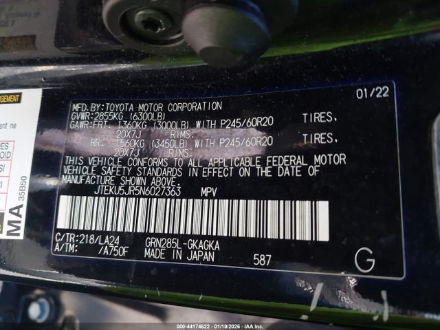 2022 TOYOTA 4RUNNER JTEKU5JR5N6027363 Photo 8