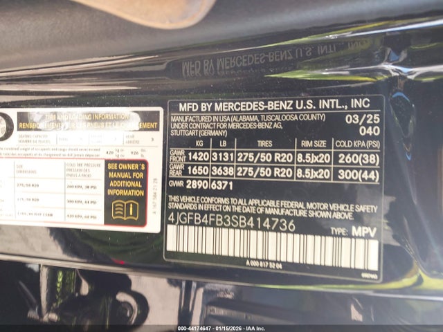 4JGFB4FB3SB414736 Mercedes-Benz Gle 350 4matic