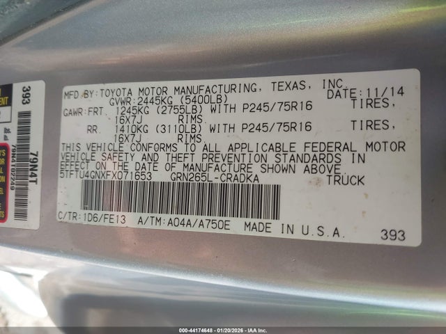 5TFTU4GNXFX071653 Toyota Tacoma Prerunner V6