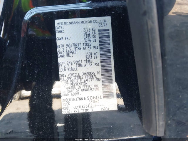 Nissan Frontier 2022 1N6ED1EJ7NN650601 Image 9