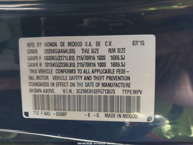 3CZRM3H32FG713573 Honda CR-V LX