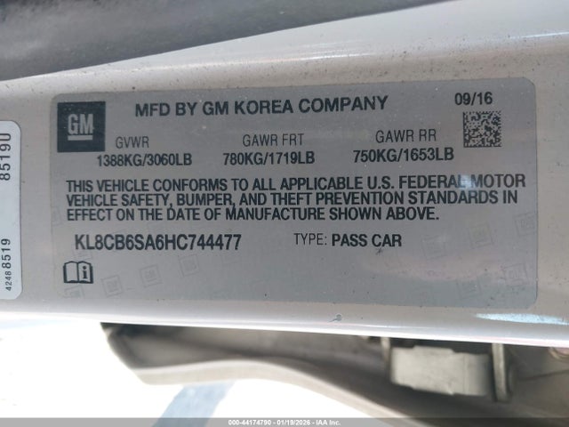 KL8CB6SA6HC744477 Chevrolet Spark Ls Cvt