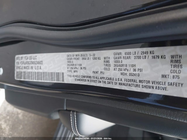 1C4RJKBGXN8624603 Jeep Grand Cherokee L Limited 4x4