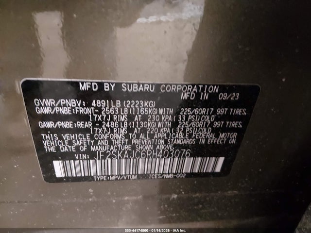 2024 SUBARU FORESTER JF2SKAJC6RH403076 Photo 8