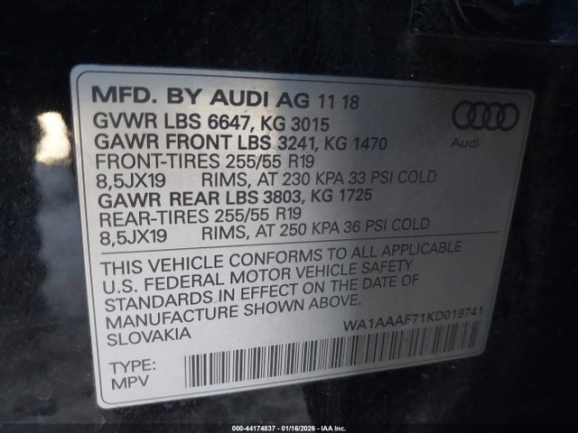 2019 AUDI Q7 WA1AAAF71KD019741 Photo 8