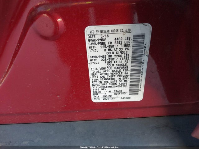 JN8AT2MTXGW002295 Nissan ROGUE S
