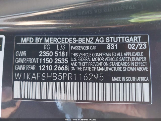 W1KAF8HB5PR116295 Mercedes-Benz Amg C 43 4matic
