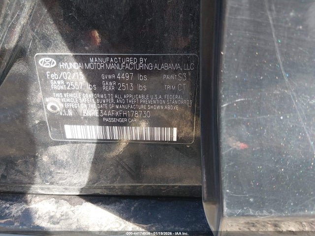 5NPE34AFXFH178730 Hyundai Sonata Limited