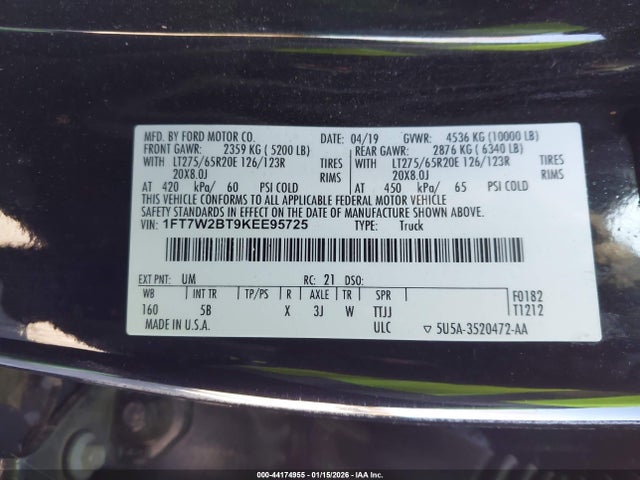 Ford F-250 Lariat 2019 1FT7W2BT9KEE95725 Image 9