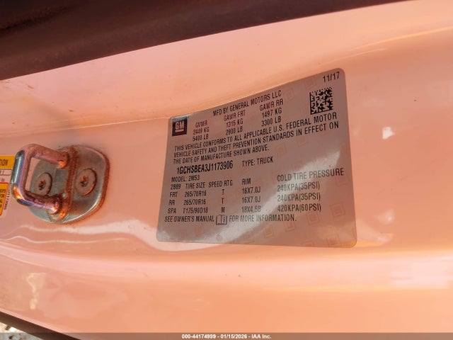 1GCHSBEA3J1173906 Chevrolet Colorado Wt