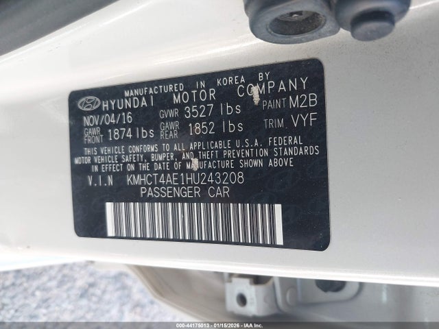 KMHCT4AE1HU243208 Hyundai ACCENT SE