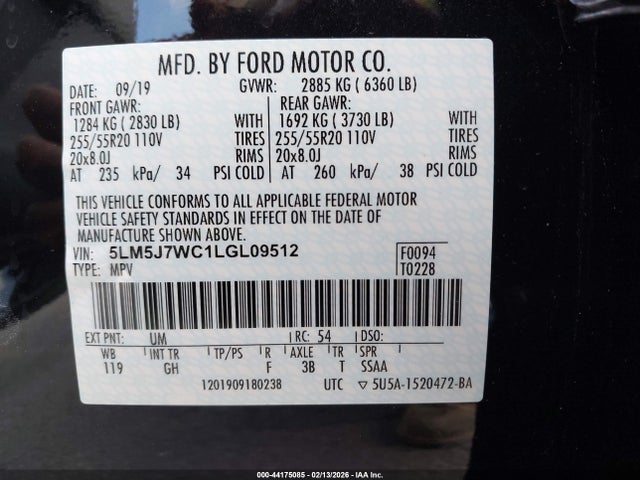 Lincoln Aviator Reserve 2020 5LM5J7WC1LGL09512 Image 9