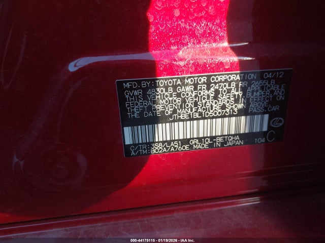 2013 LEXUS GS 350 JTHBE1BL1D5007313 Photo 8