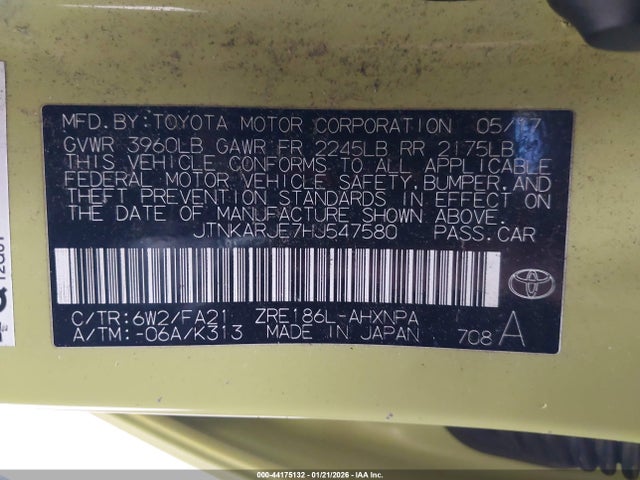 JTNKARJE7HJ547580 Toyota COROLLA IM